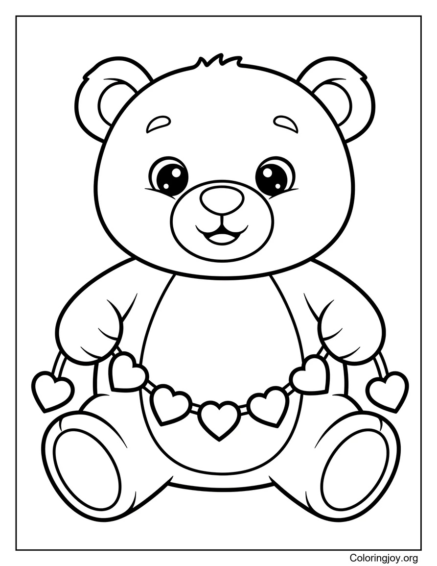 Teddy Bear Heart Garland
