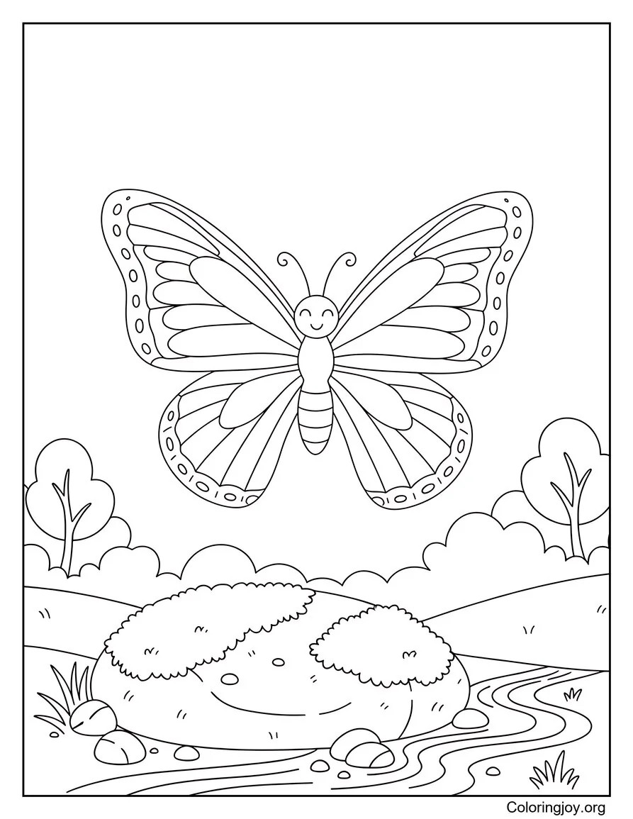 Opens Its Wings Wide in Joy Butterfly