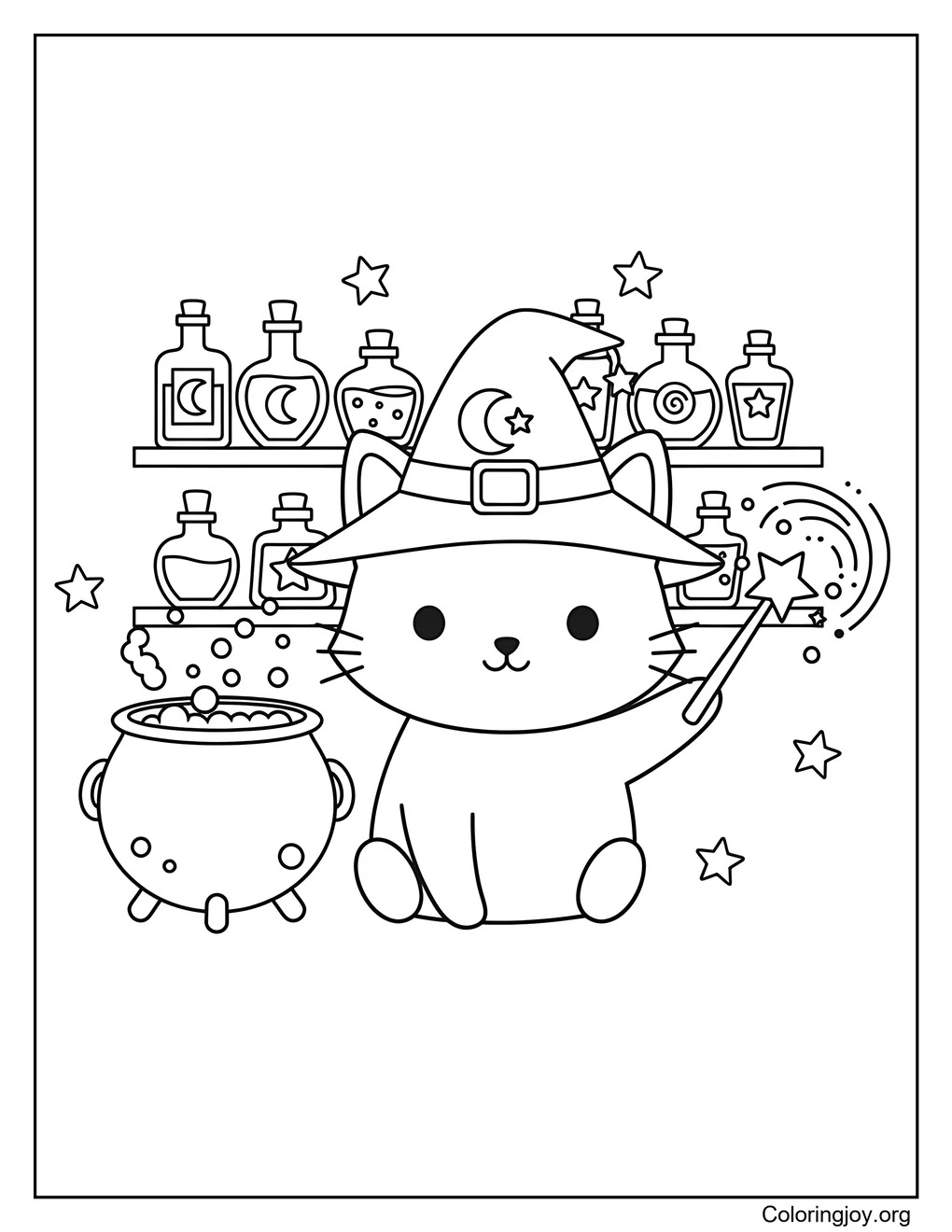 Magic fills the room as this cat practices spells with a wand.