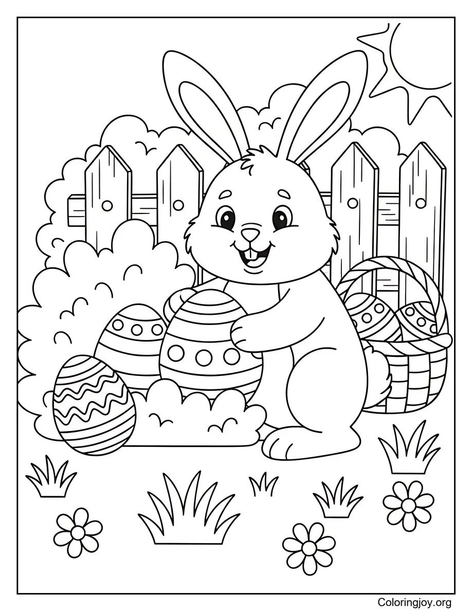 Easter Bunny Hiding Eggs