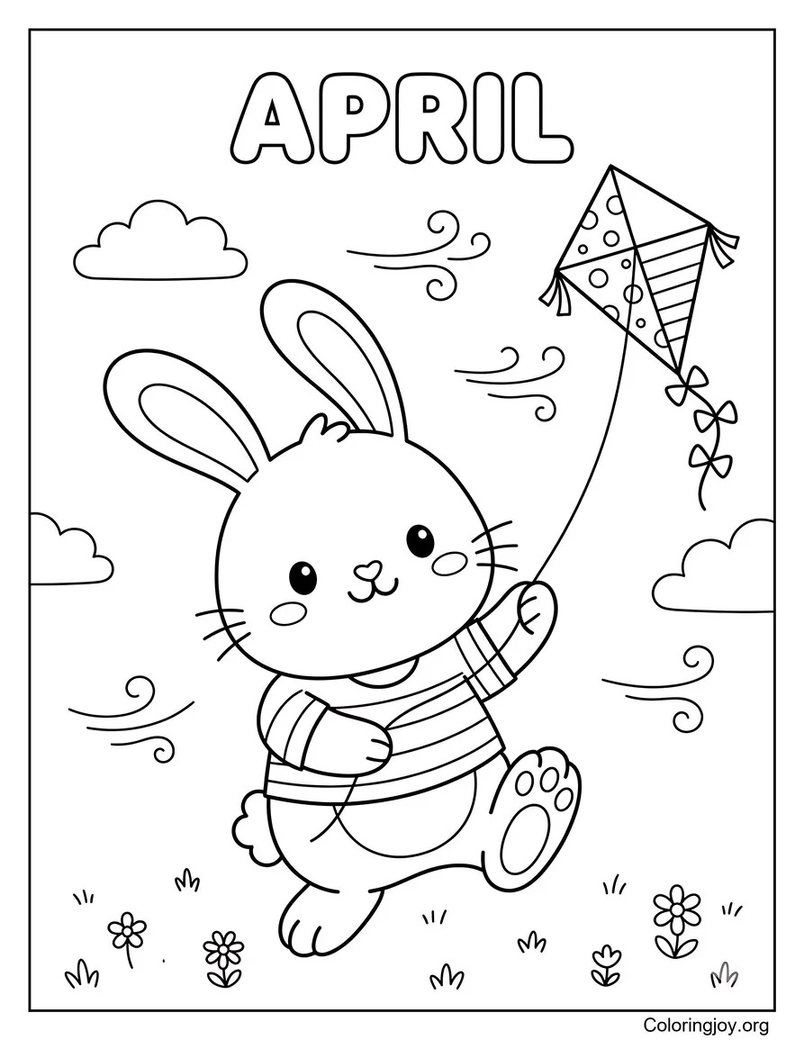 Bunny Flying High in April Sky