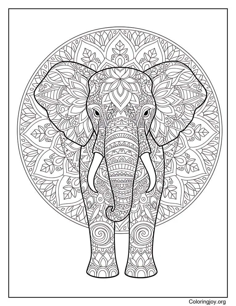 Friendly elephant holds a wrapped gift box with a big bow.