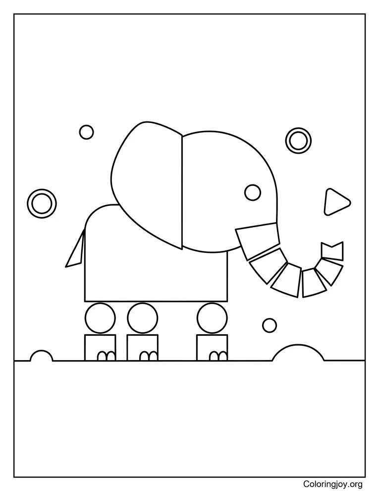 Mosaic Elephant Pattern Design
