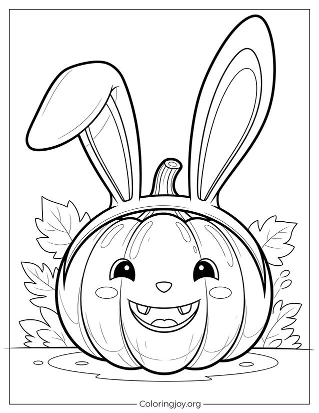 Pumpkin Wearing Bunny Ears