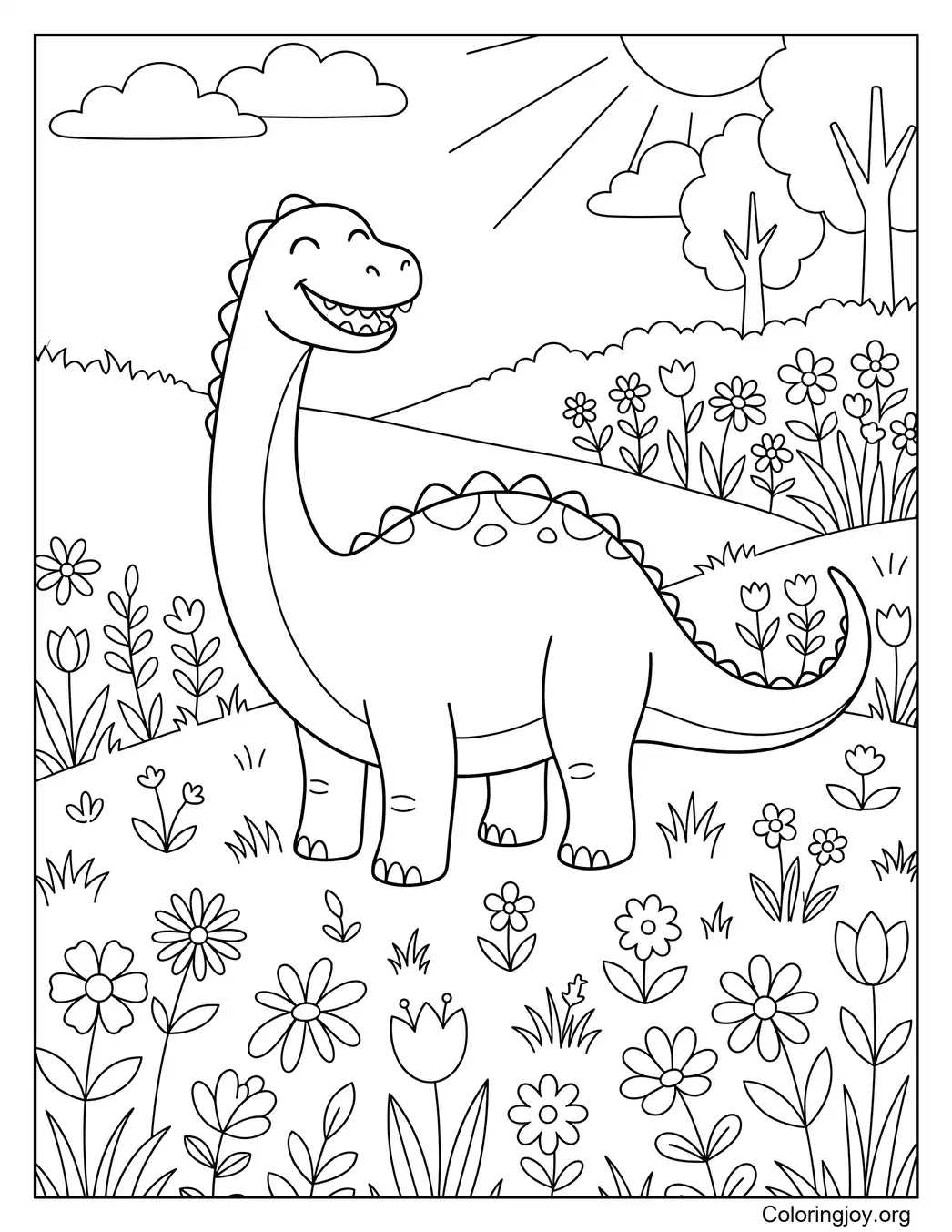 Flower Meadow Brontosaurus