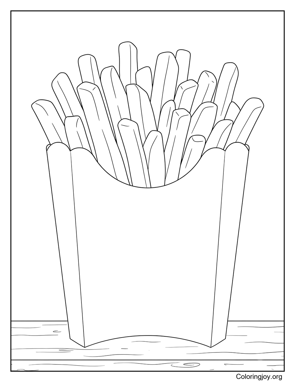 The classic cardboard fries box is open and ready to eat.