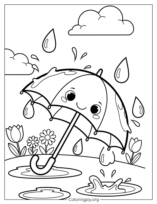 Spring Pond Duckling coloring page