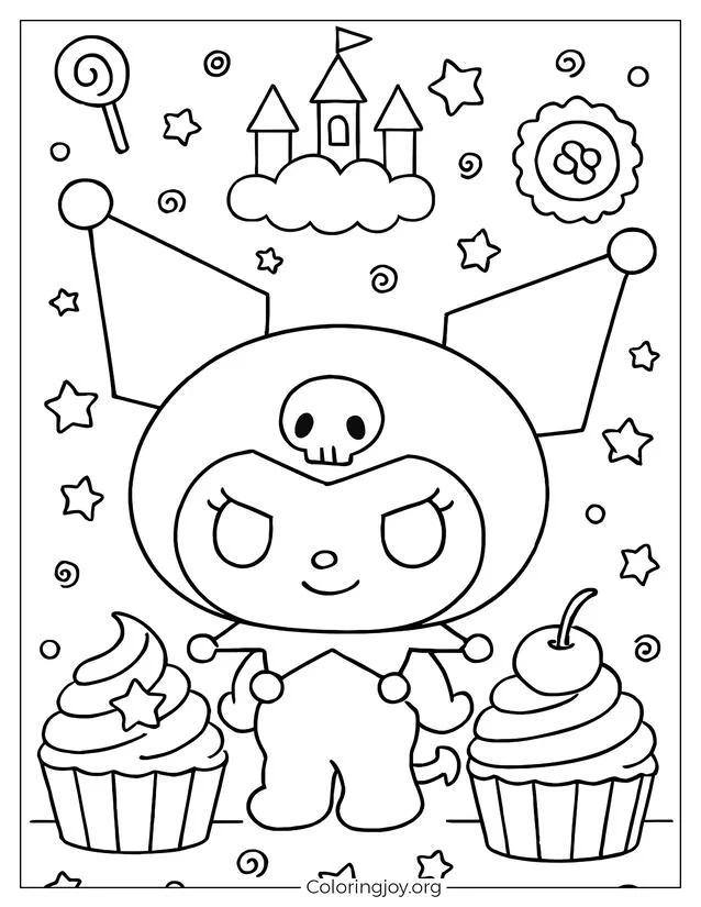 Kuromi’s Sweet Factory Adventure – Coloring sheet
