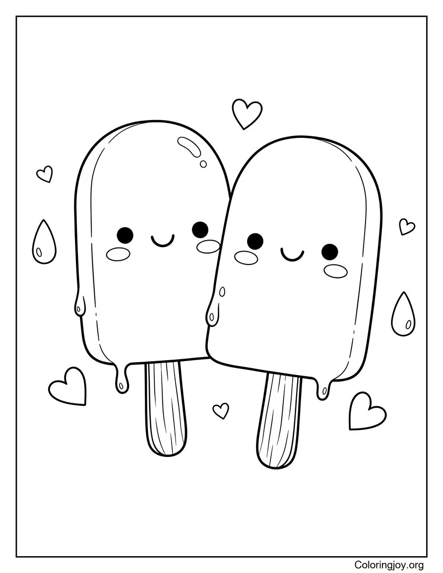 Ice Pops Sweet Treat Summer Coloring Page Printable