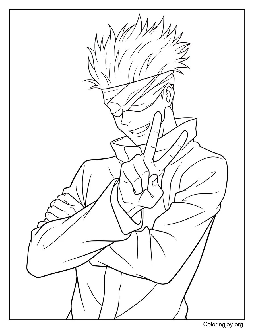 Free Printable Satoru Gojo Two Figure Pose