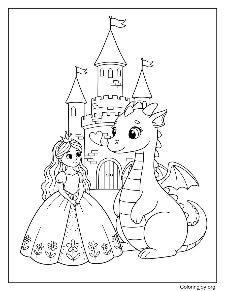 Princess and Friendly Castle Dragon
