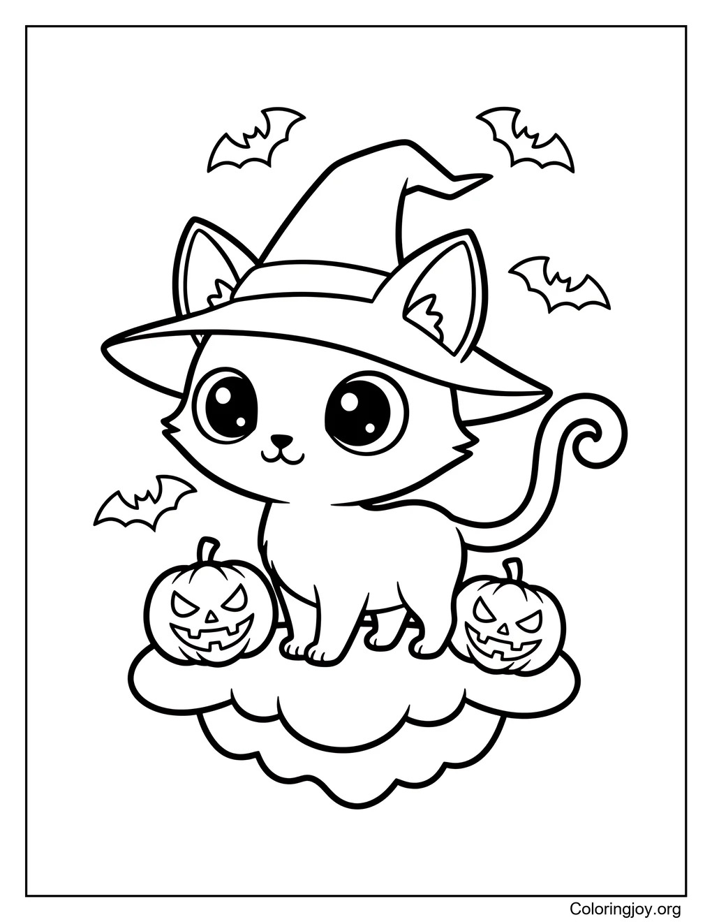 A spooky setting gives this cat a mysterious but friendly look.