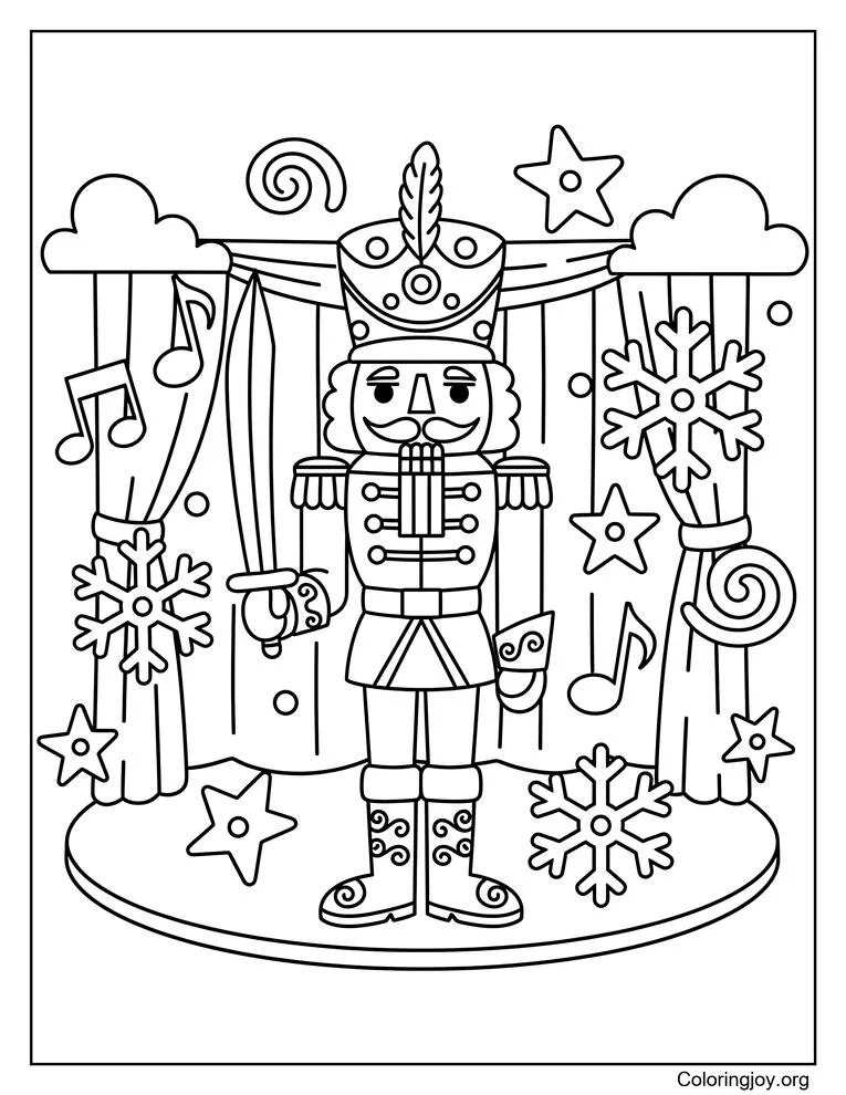 Artistic Nutcracker Coloring Page for Creative Minds