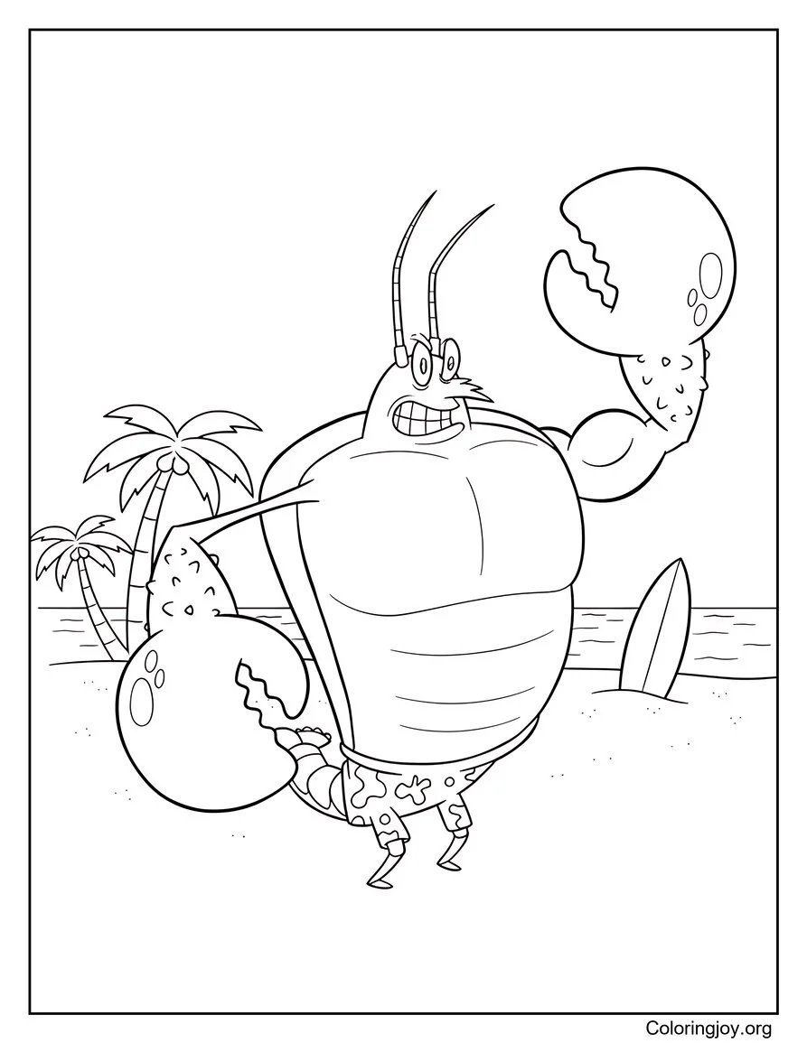 Larry The Lobster Coloring sheet