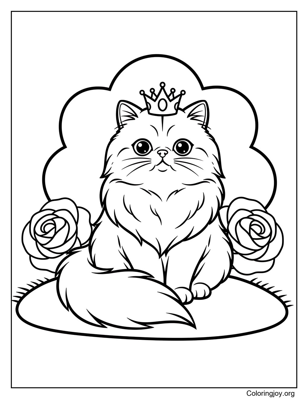 Grace and elegance shine as this fluffy cat stands with quiet confidence.