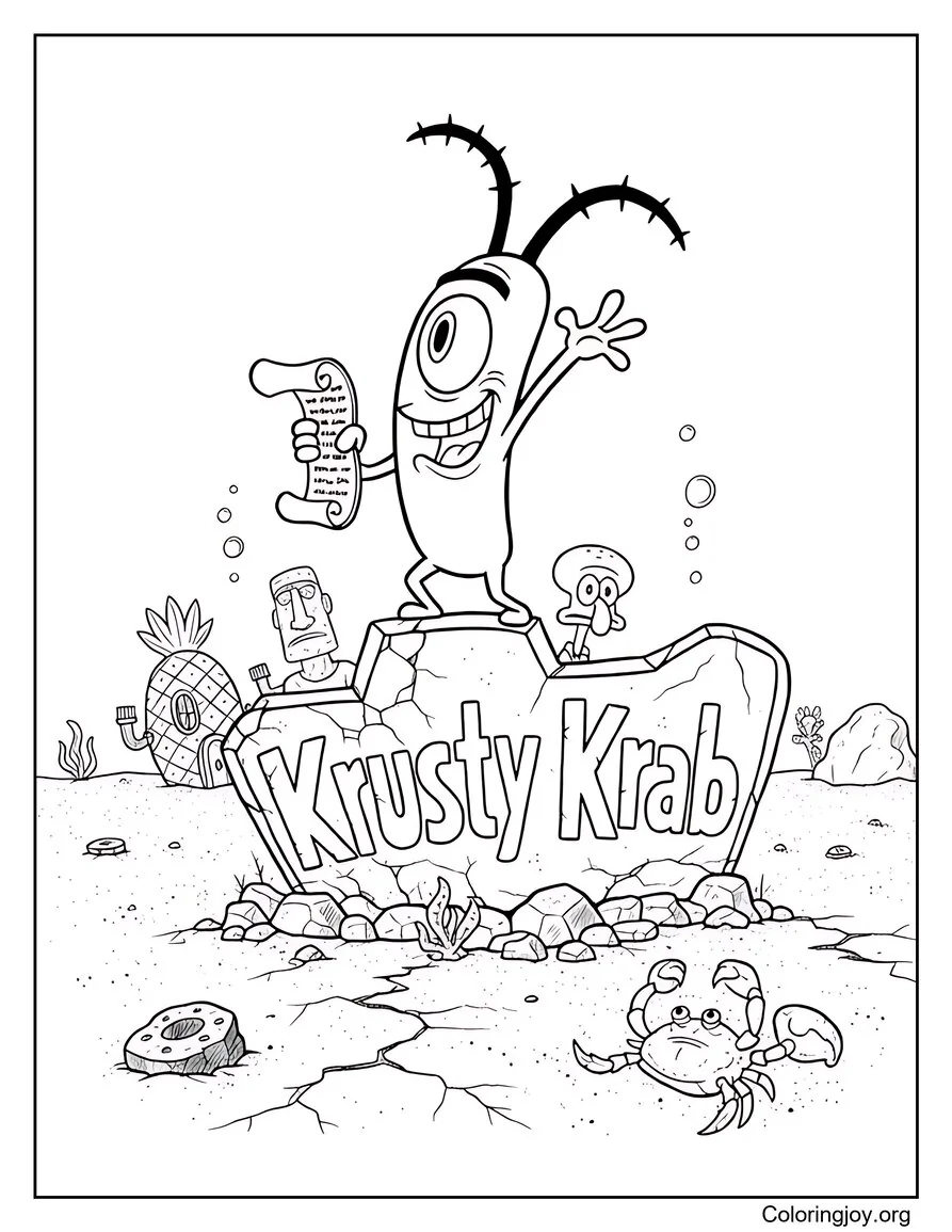 Sheldon J Plankton On Top Krusty Krab