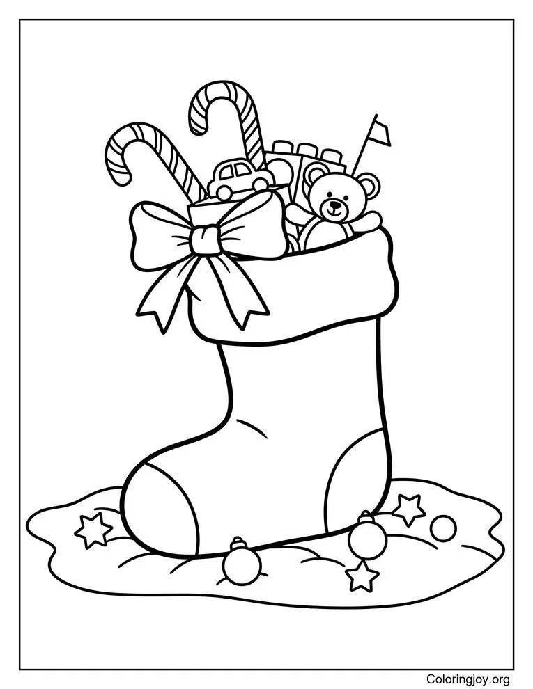 Stocking gift surprise coloring pages