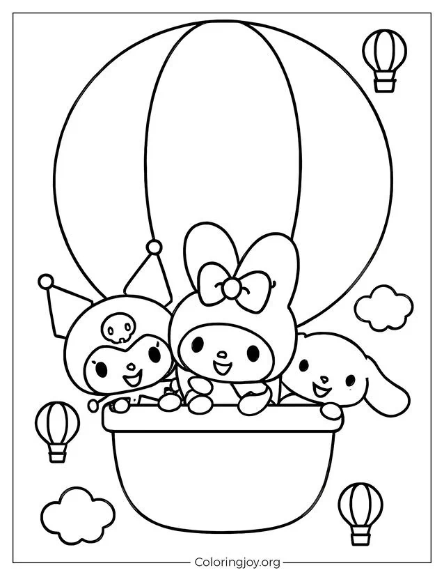 Kuromi and Friends Go on a Balloon Ride