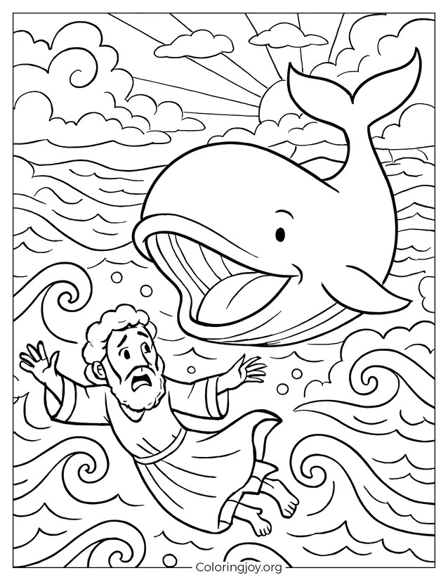 Jonah Swimming from the Whale