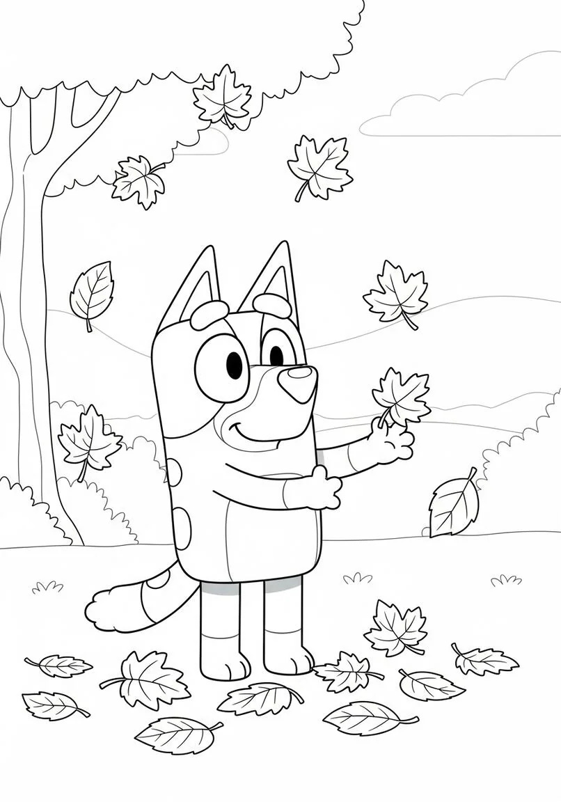 Bluey's Delightful Autumn Leaf Playtime
