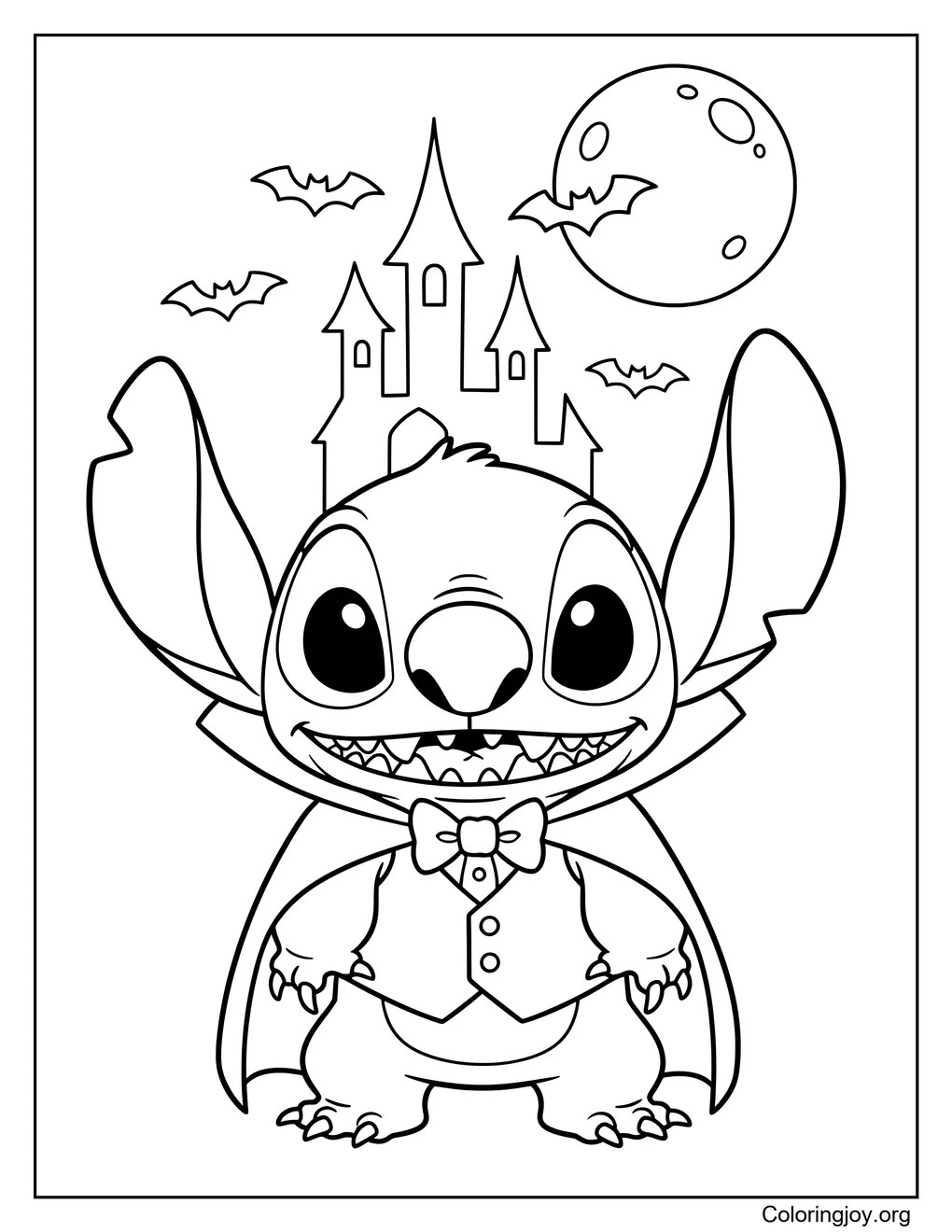 Outline to color stitch vampire