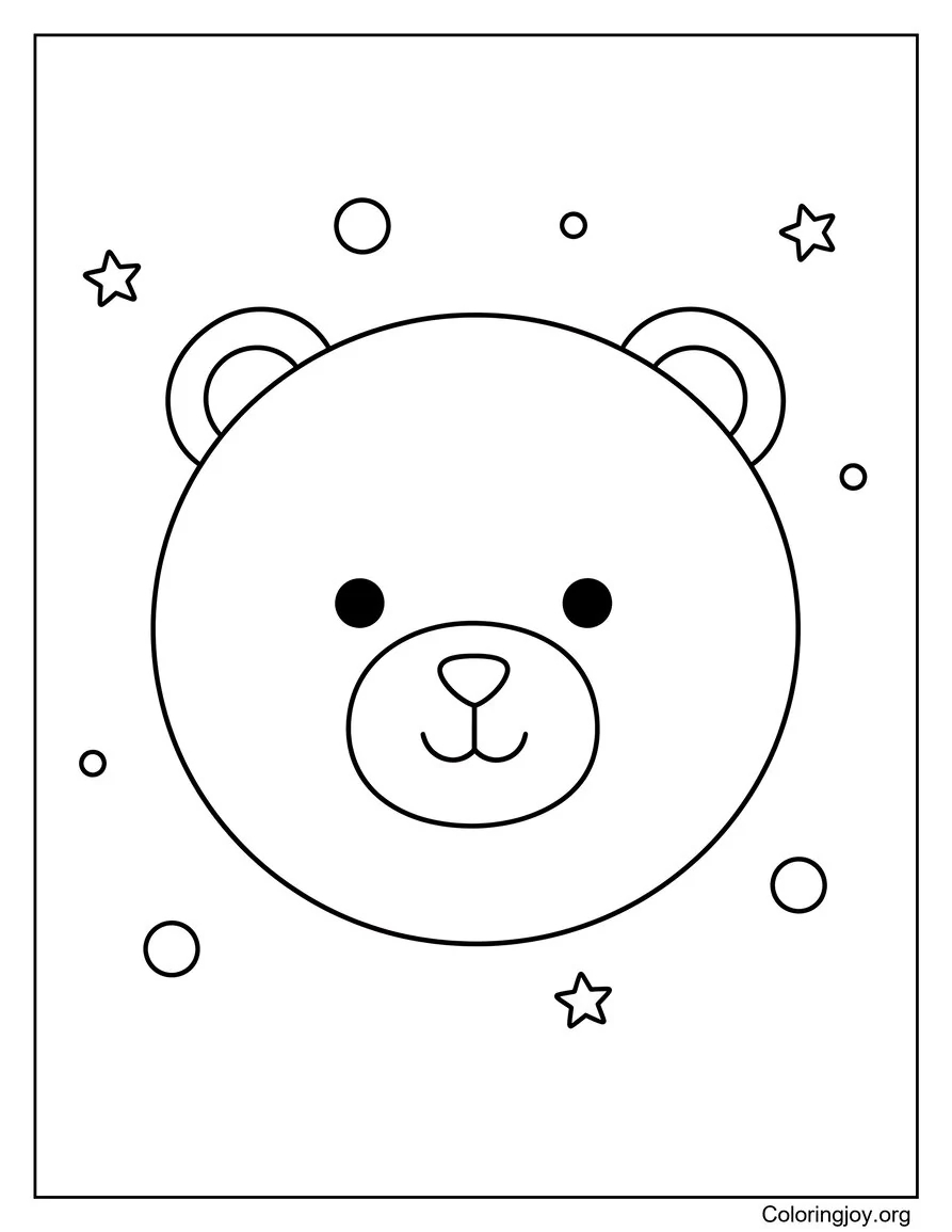Simple Easy Bear Face for Preschool