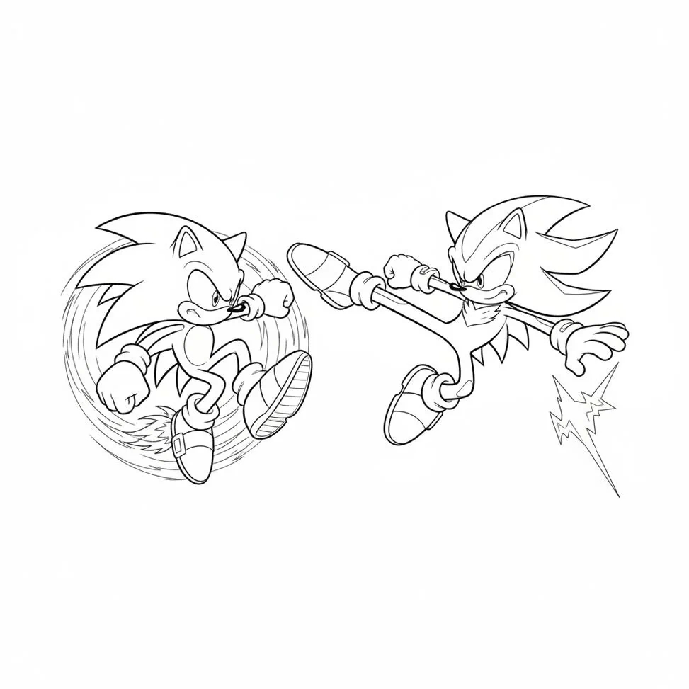 Sonic Shadow fighting