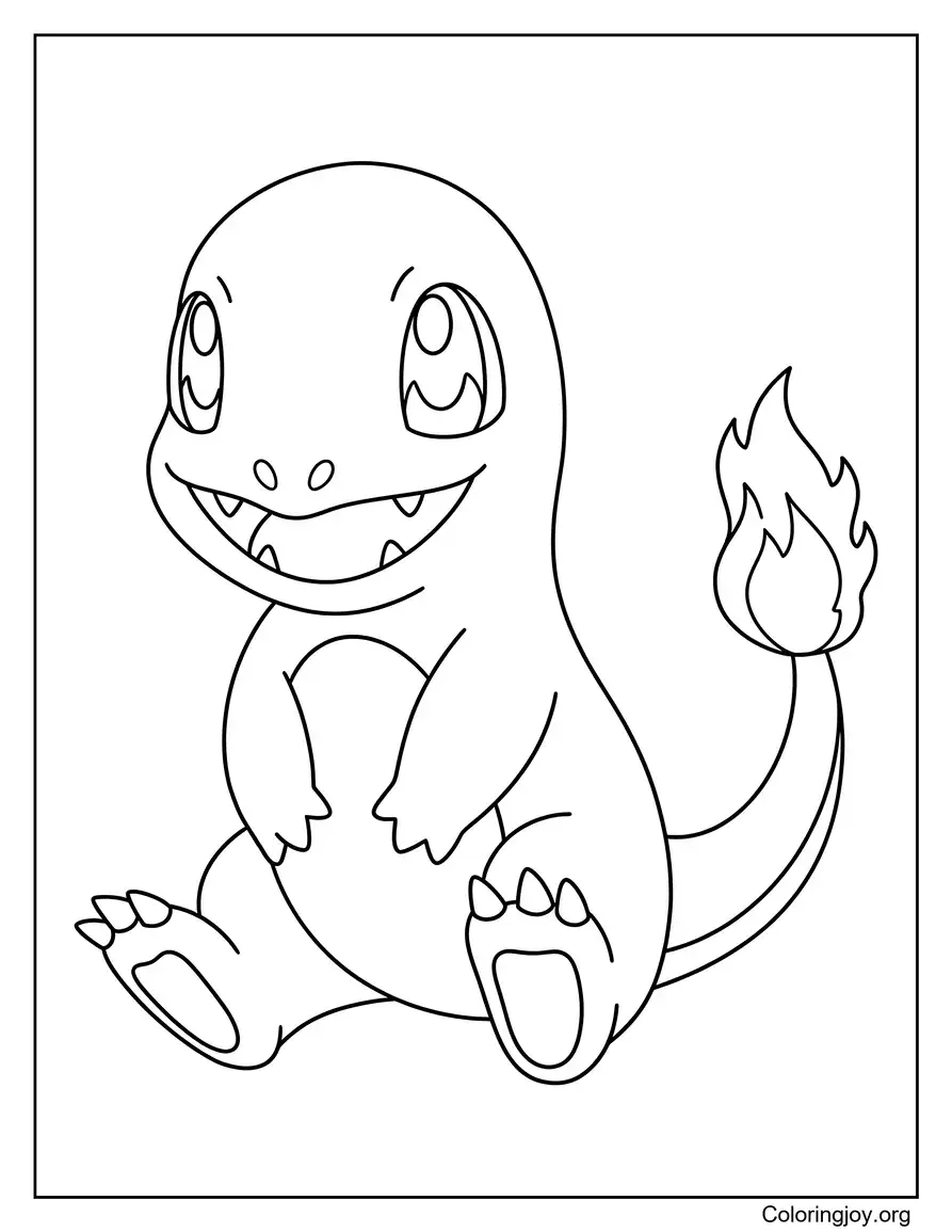 Cute Charmander coloring page