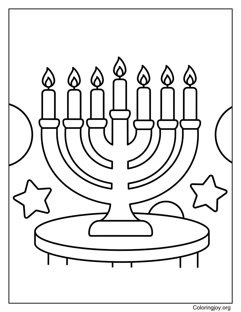 Hanukkah Candle Coloring Page