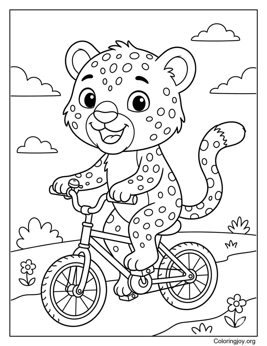 Leopard Riding Bicycle