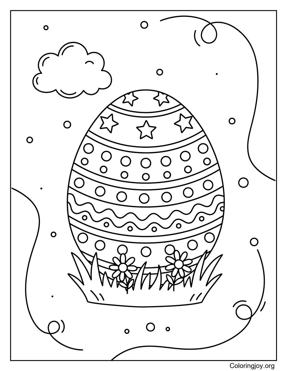 This egg is divided into sections that help create a rainbow design.