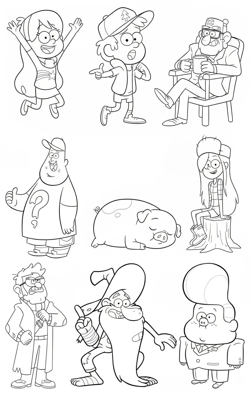 Gravity Falls Characters Ready to Print