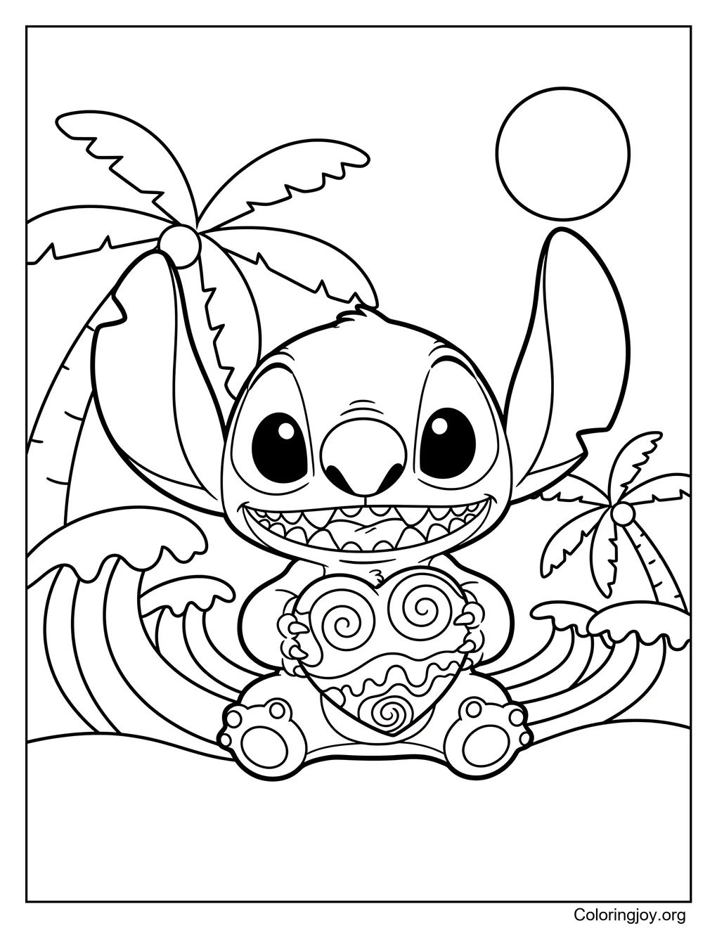 Stitch Holding a Heart Shell