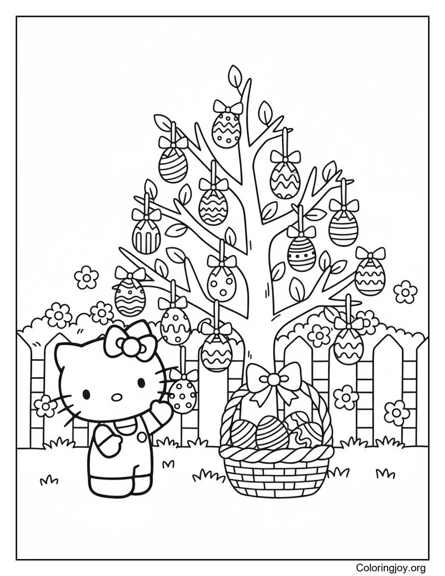 Decorating Easter Tree