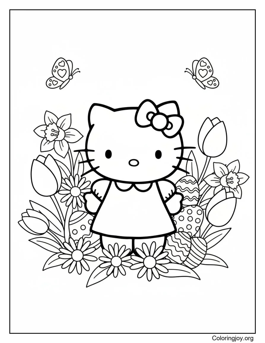Surrounded by Flowers and Butterflies