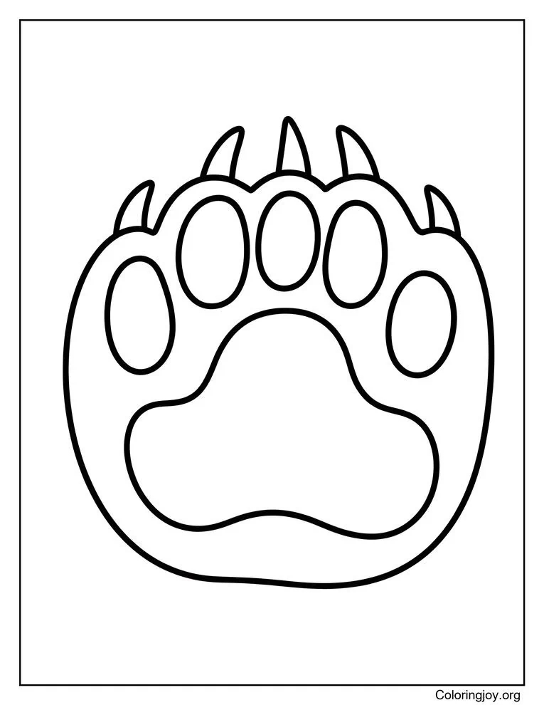 polar bear paw print coloring