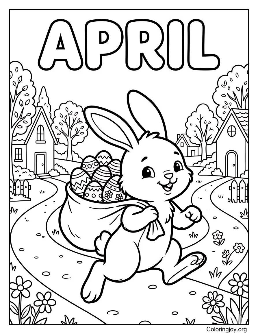 Meanwhile, the Easter Bunny hops through a neighborhood delivering decorated eggs.