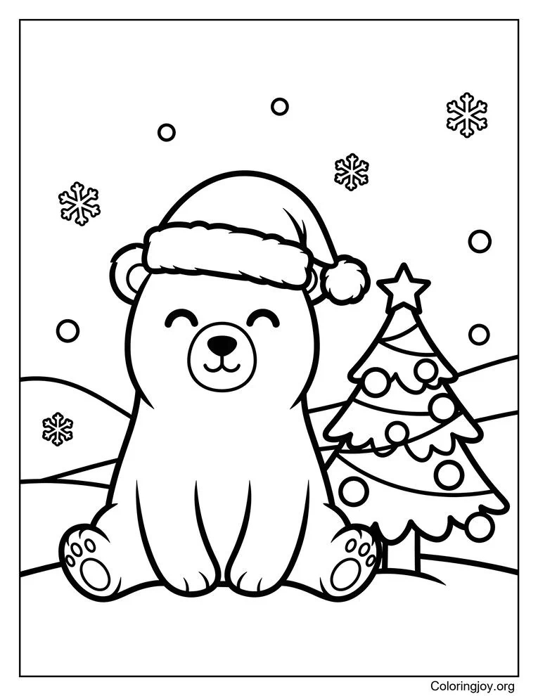 easy outline polar bear