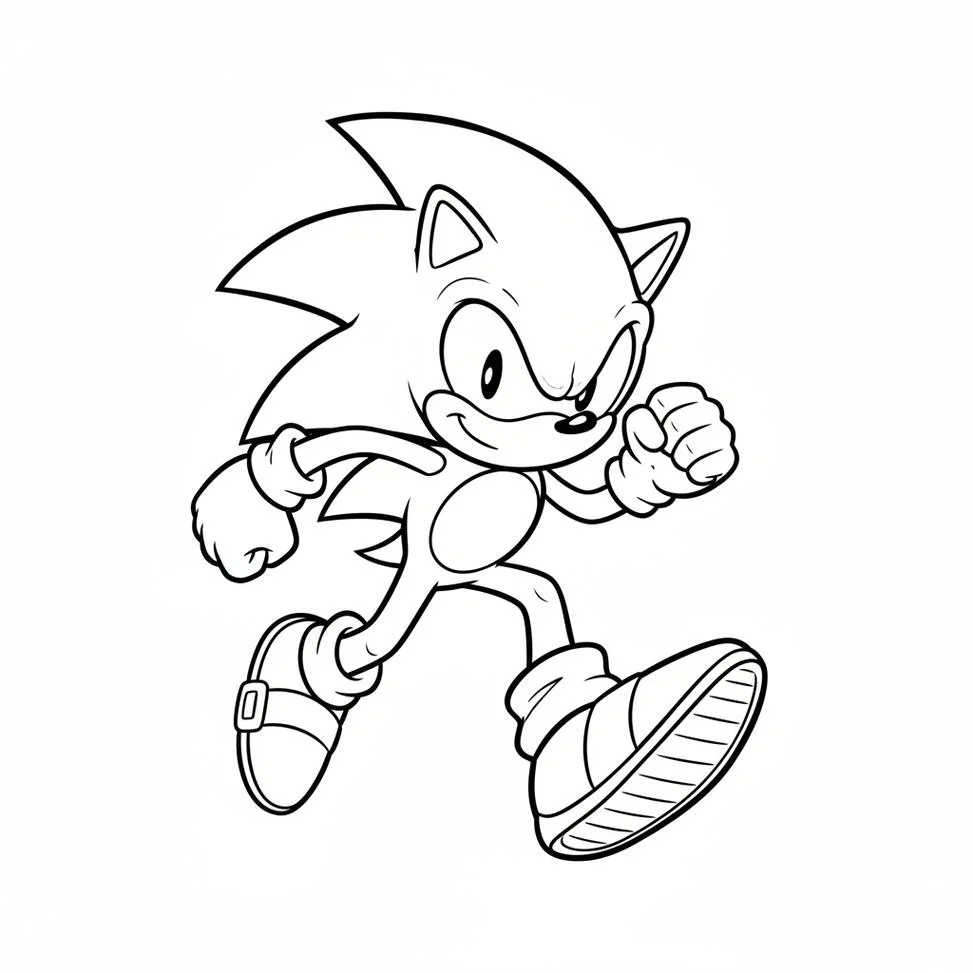 Sonic running Coloring page