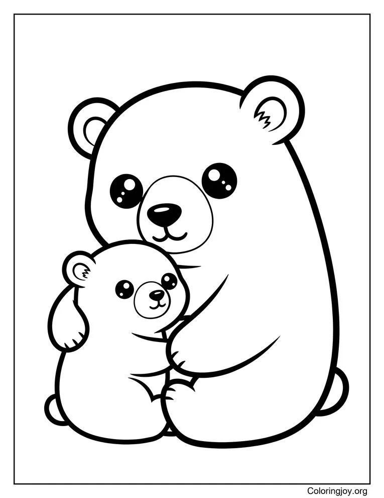 mother and cub polar bear