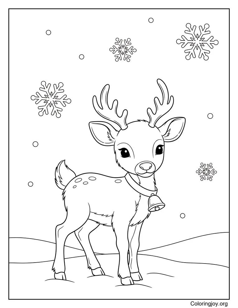 reindeer Christmas coloring page