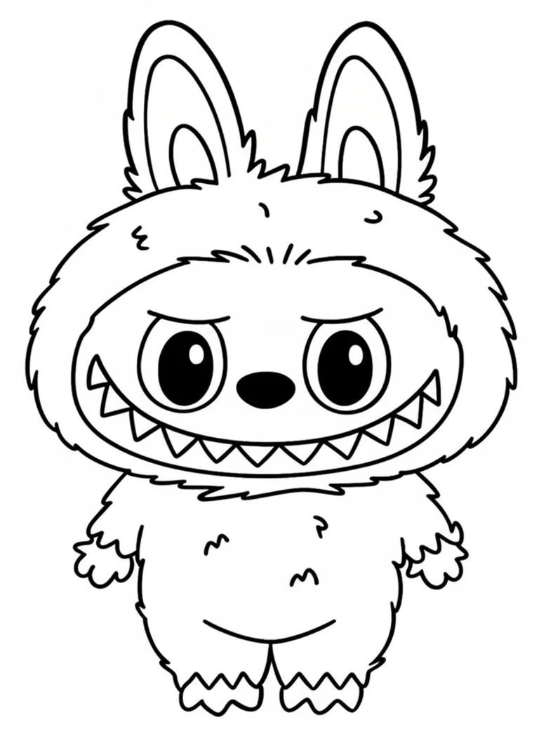 labubu bunny coloring page