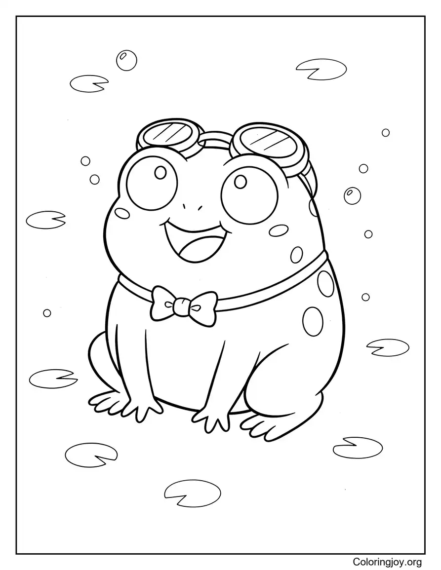 Polly Plantar shown as a cute baby frog in an adorable pose.