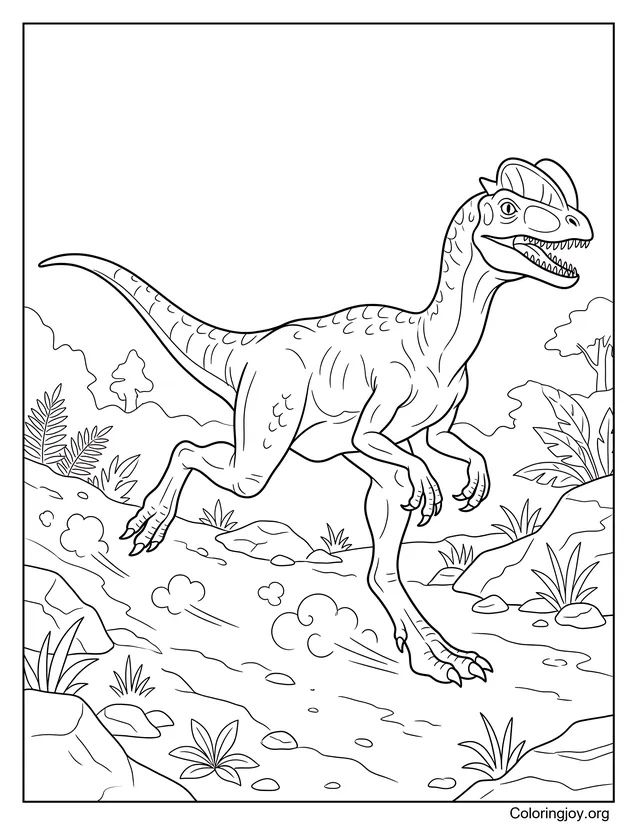 Running Dilophosaurus