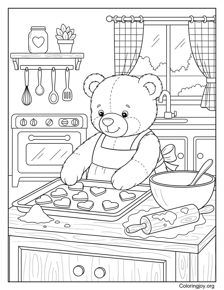 Teddy Bear Baking Cookies