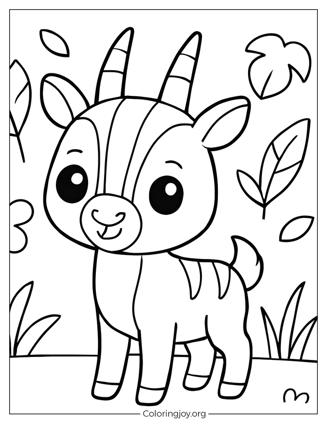 Cute Saola Coloring Pages