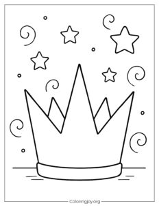 Easy Open Crown Coloring Page for Beginners