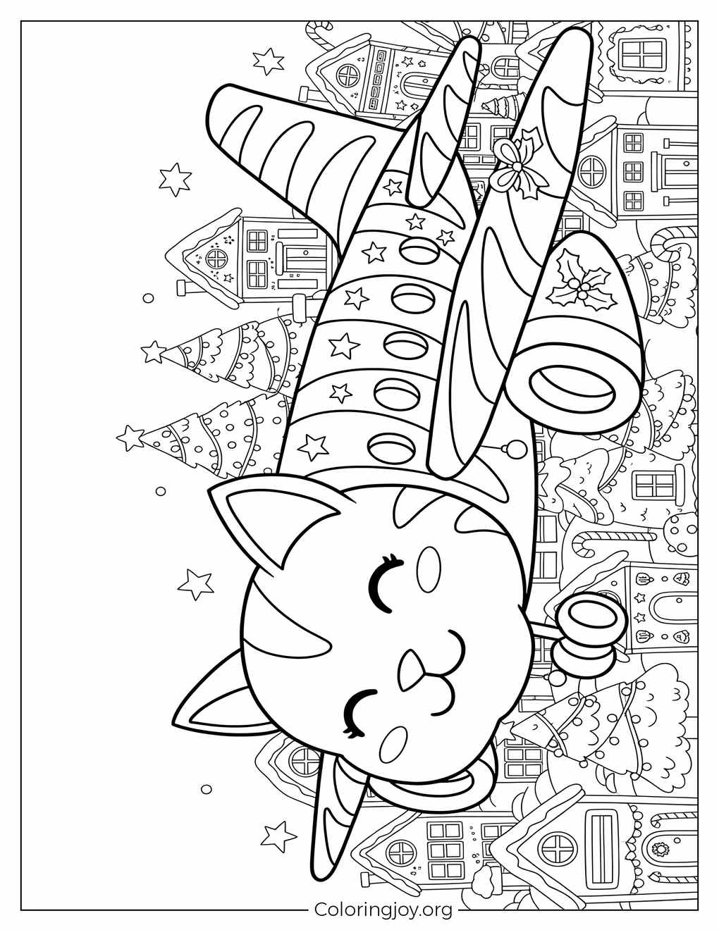 Gattino Aereoplanino christmas coloring