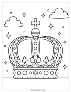 Sparkling Imperial Crown Coloring Printabl