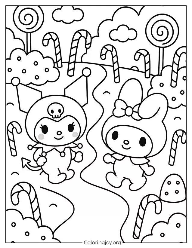 Kuromi and My Melody Explore the Candy Forest
